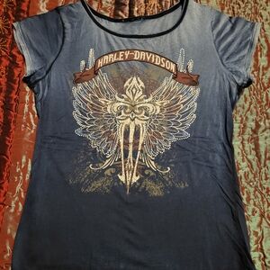 Harley-Davidson Blue Graphic Short Sleeve Tee
